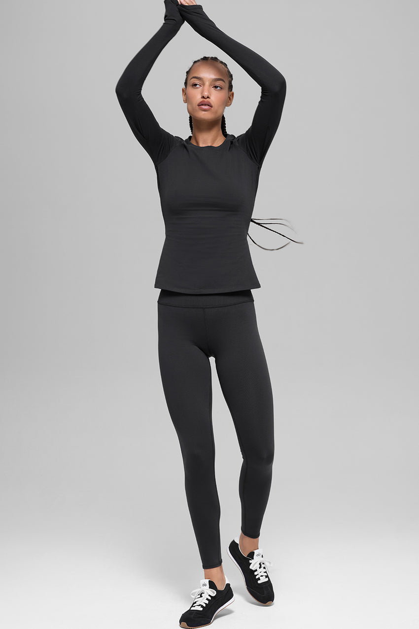 Airbrush Winter Warm High-Waist Nocturne Legging - Black